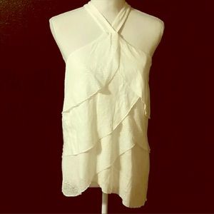 Anthro Vanessa Virginia wht tiered tank size small